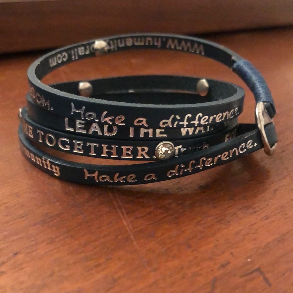 Humanity For All wrap bracelet. Navy
